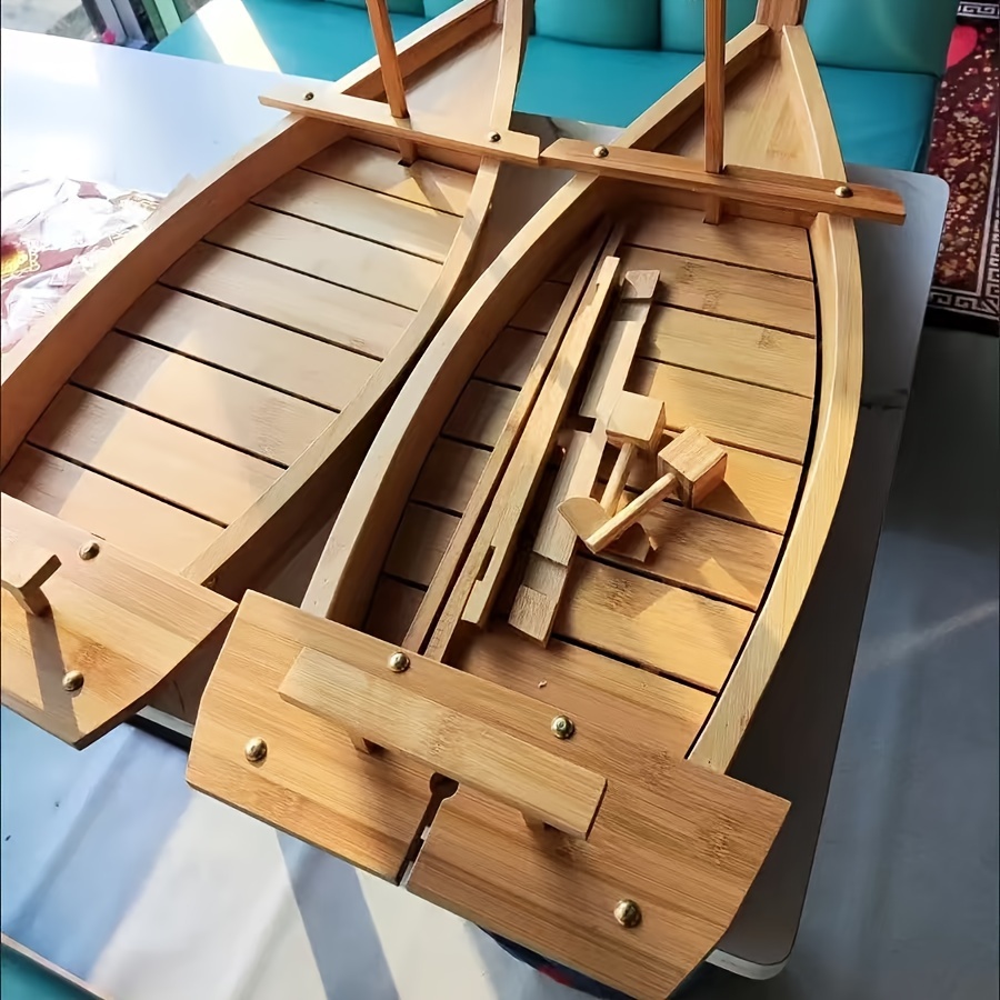 Operitacx 100 Pcs Sushi Boat Trays - 5 Inch Wood Serving Platters For Parties, Weddings & Home Use