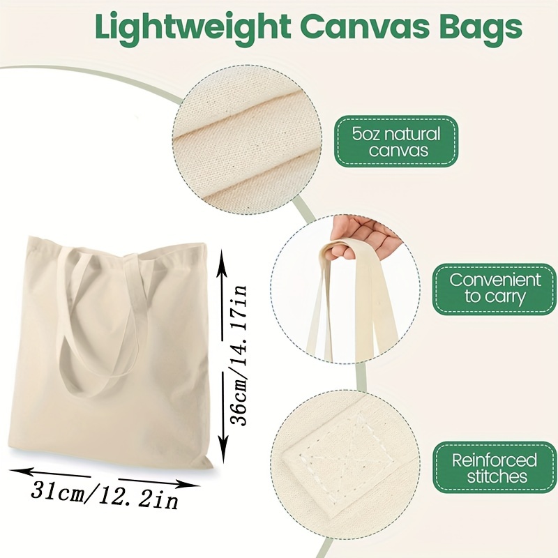 8 Pack Mini Canvas Tote Bags for DIY Crafts and Gifting