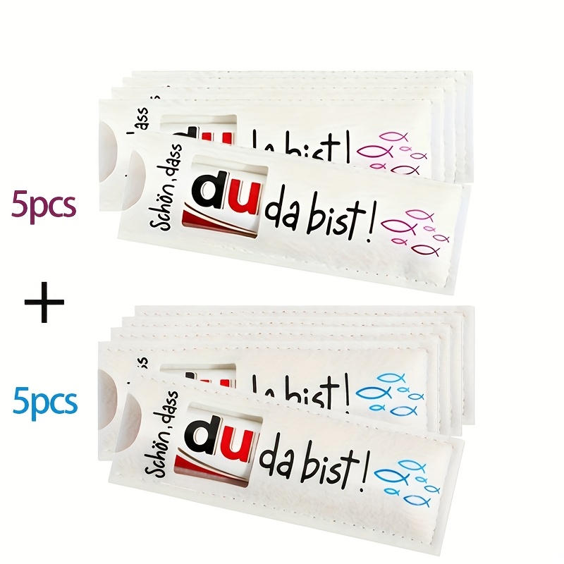 Image of 10pcs Of Felt Gift Boxes With The German "schön, Dass Du Da Bist!" For Chocolate Gifts, Suitable For Guest Gifts For Boys And Girls' Birthdays, Baptisms, Communions, And Confirmation Gifts