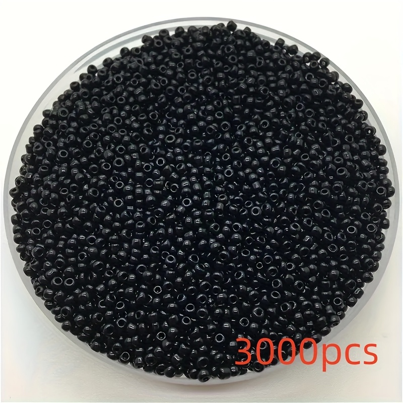 E-shop 3000 Stück 2mm Schwarze Perlen, Mini Spacer Perlen, für Ohrringe, Halsketten, Armbänder, Ketten, Taillenketten, Schmuck Basteln, Verschiedene
