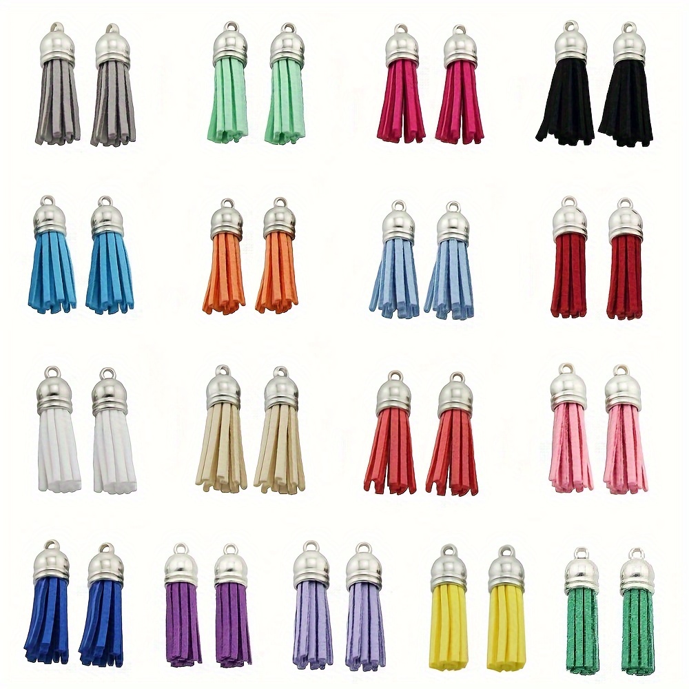 

10pcs/lot Tassel Decor Pu Leather Ornaments For Keychain, Earrings, Necklace Bracelet Making, Cellphone Straps, Clothes Decoration, Craft Jewelry Making