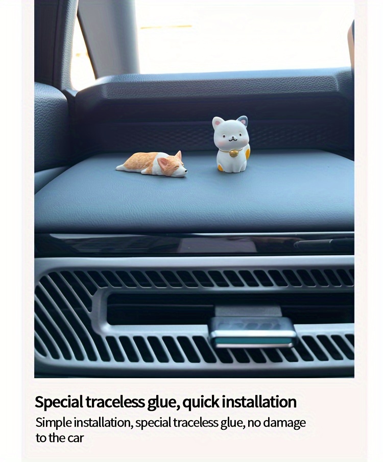 mini corgi car accessories decorative center console decompression screen for pet owners details 1