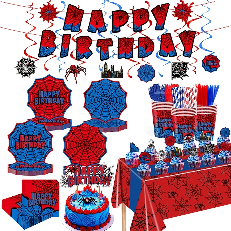 Spider Web Party Supplies Tableware 189pcs