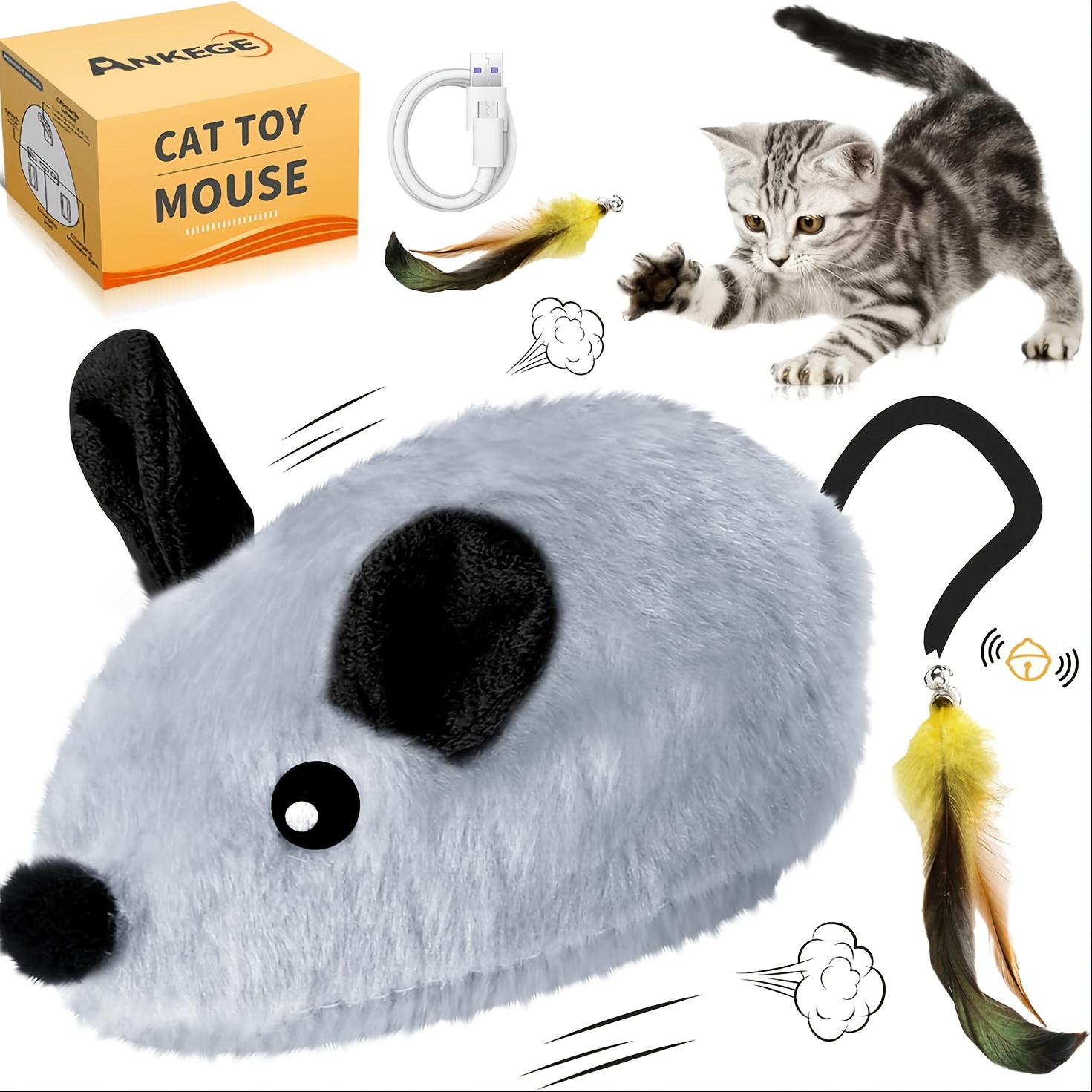 interactive automatic moving led cat toy moving eyes - Temu