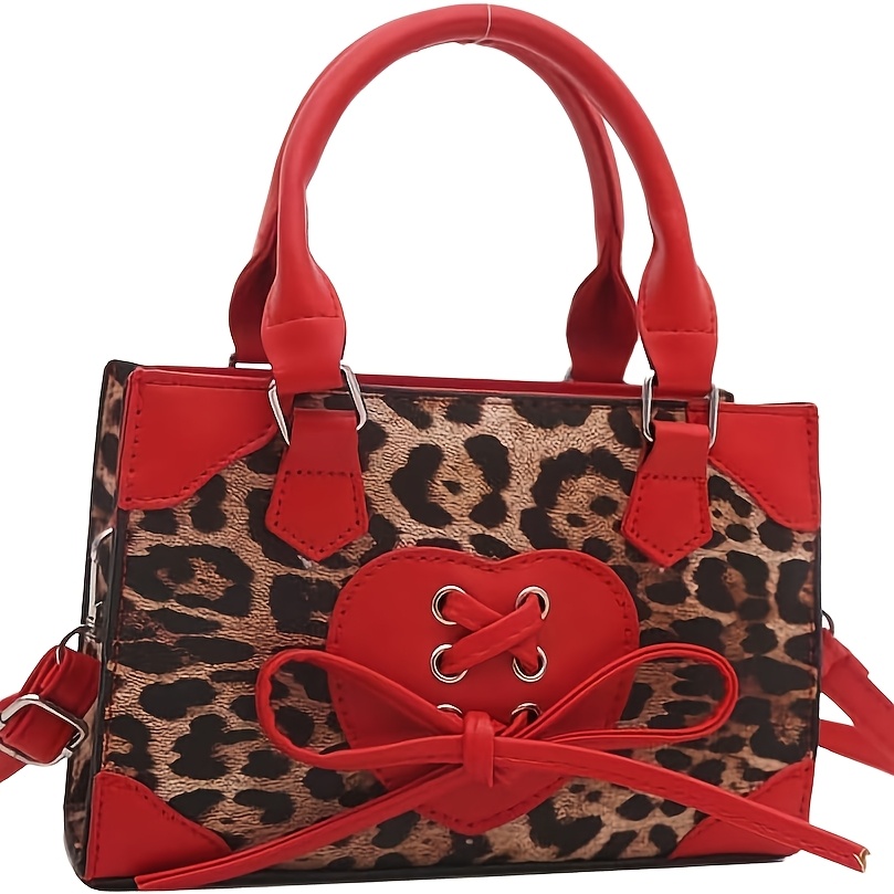 TEMU This Women's Leopard Handbag Of Nylon, Has A Zipper Closure, And Is Unlined. Recommended To Hand Wash Or Professionally Dry Cleaned
