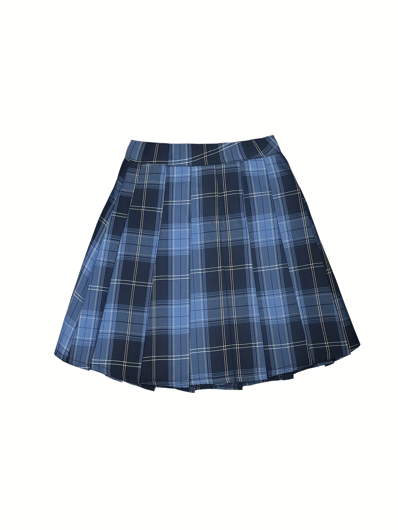 gp women's a line pleated skirt blue black non stretch Temu Finland