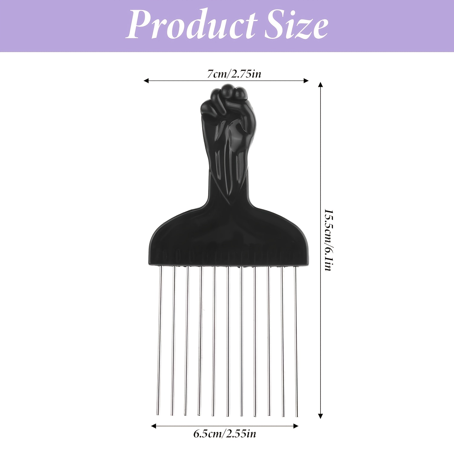 Metal Afro Comb for Curly Hair Detangling
