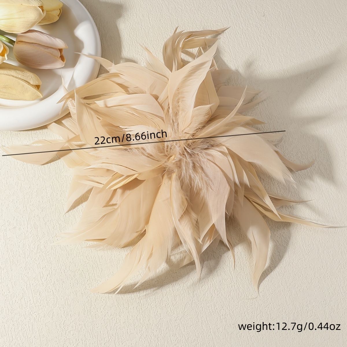 Bohemian Vintage Feather Brooch, Handmade Accessory