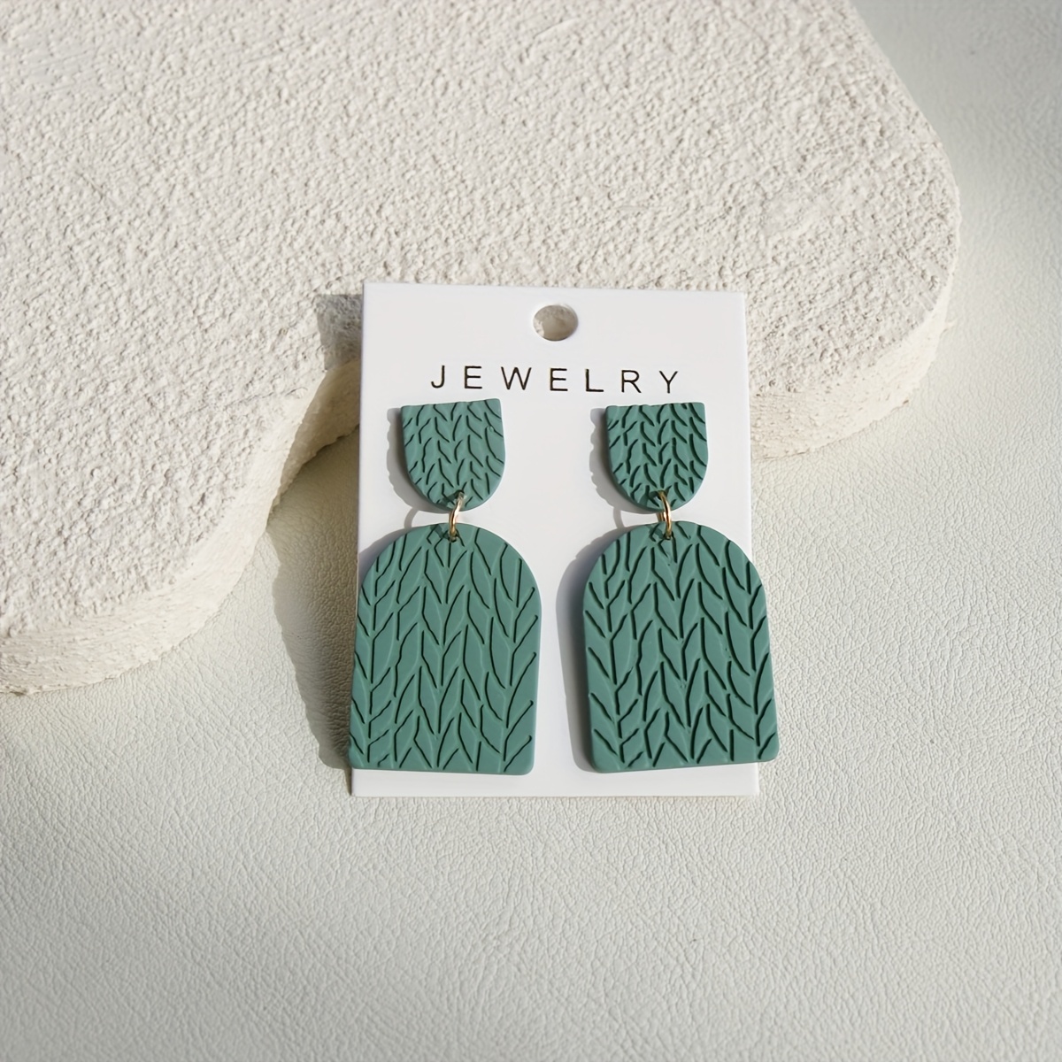 Women's Boho-Elegant Green Acrylic Dangle Earrings