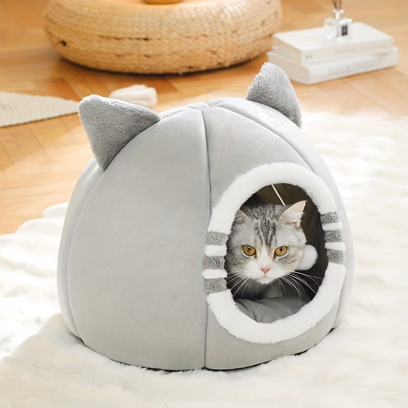 cat bed for indoor cats washable cat house with soft mat suitable for all breeds of cats deep sleeping bed Product details 5