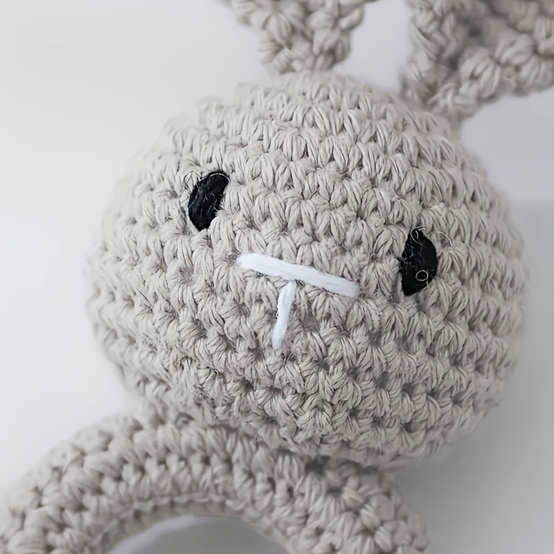 Handmade Rabbit Rattle Toy with Built-In Bell