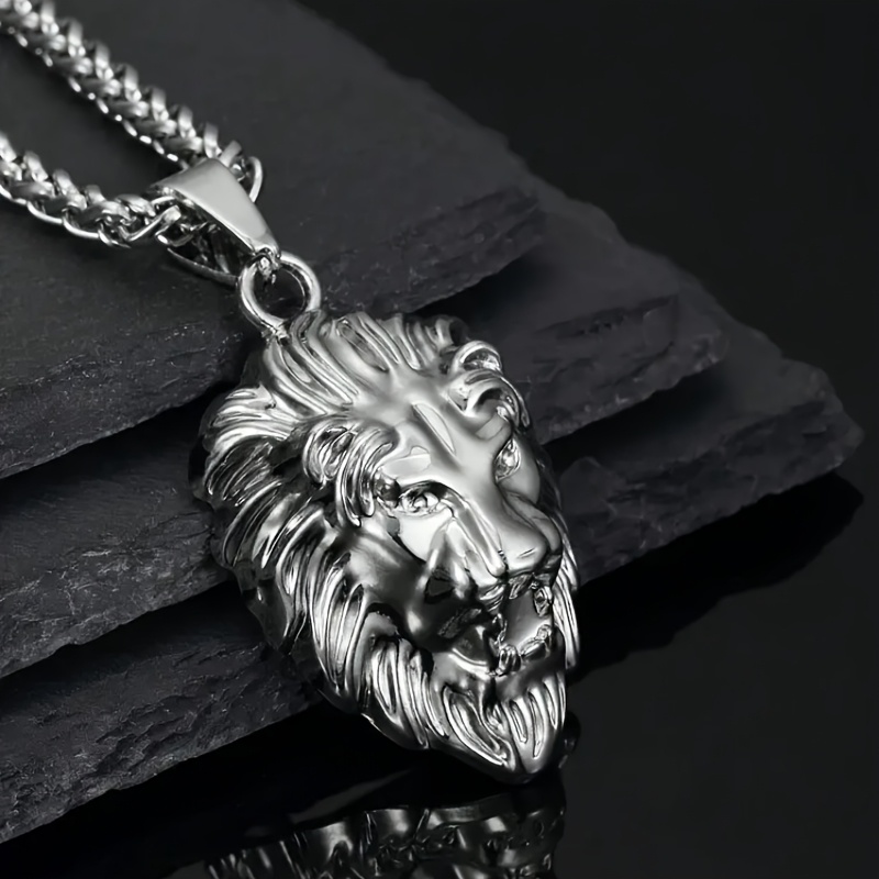 TEMU 1pc Shiny Plated Pendant Necklace, Suitable For Men Couples Lovers, Daily And Street Style Nightclub Holiday Casual Wedding Wear, Banquet