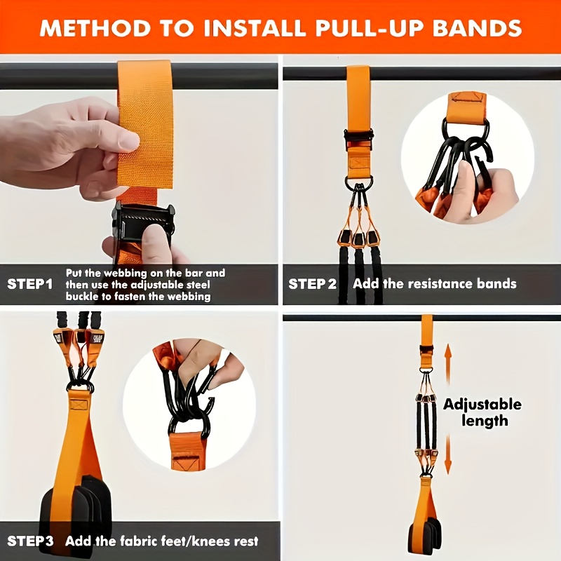 5pcs Pull-Up Assist Strap Set for Strength Training