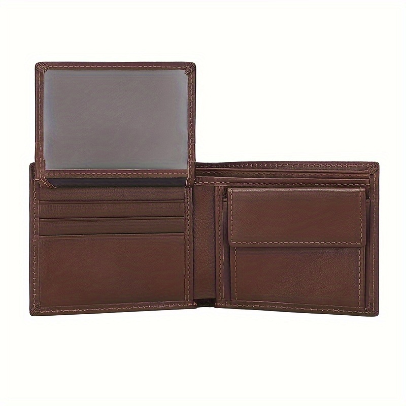 1pc Leather Wallet With Multiple Card Slots, Simple Design, Foldable And Compact, Genuine Cowhide details 7