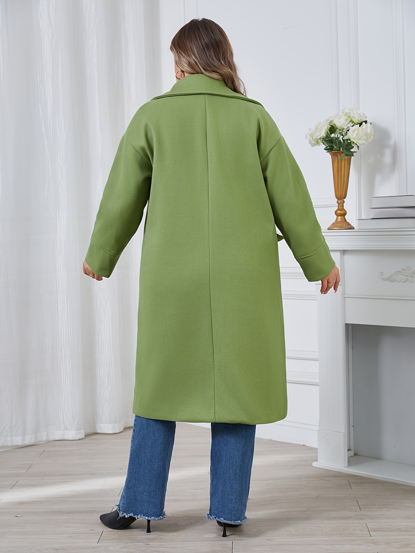 Green coat hot sale plus size