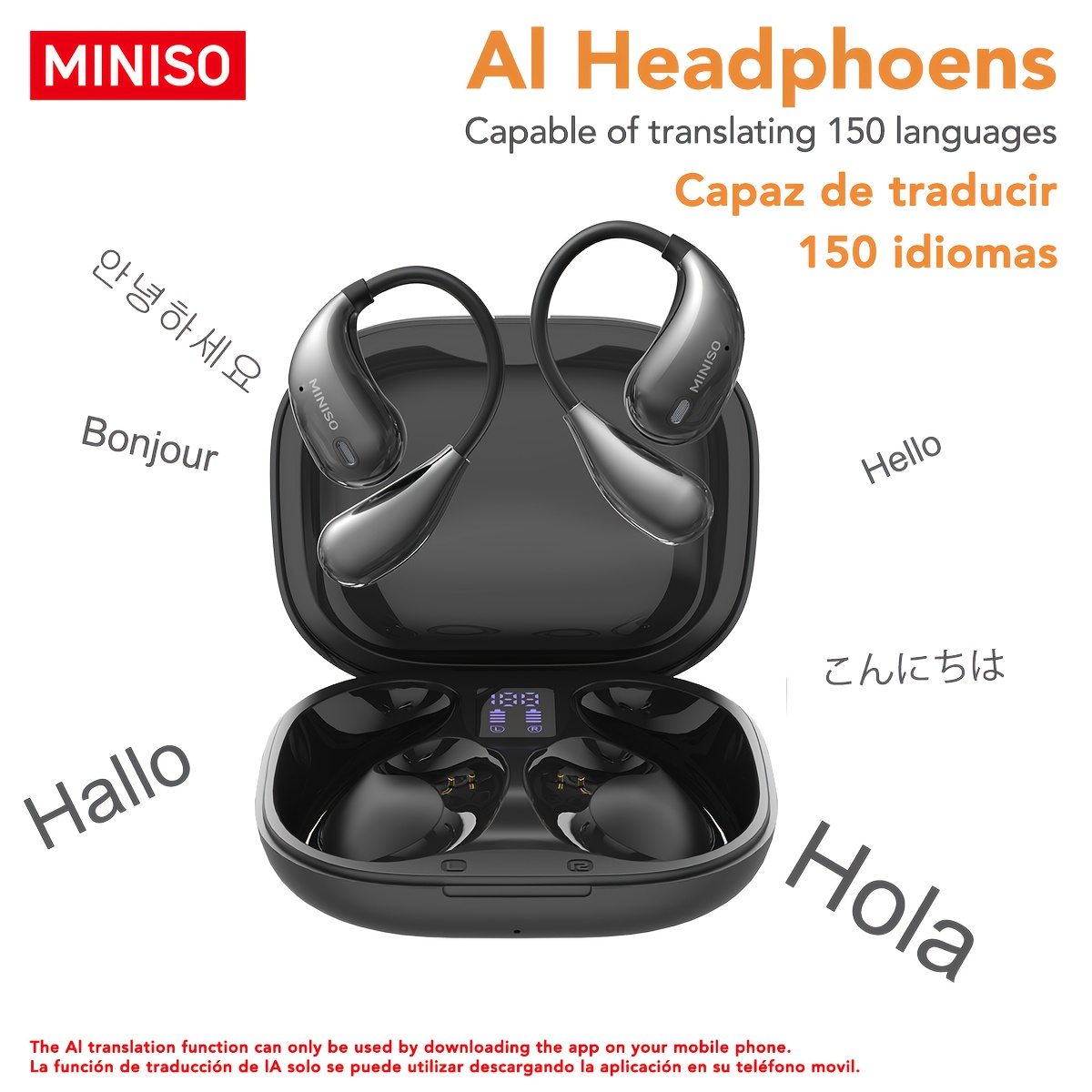 X33 AI Translation Wireless Earbuds Open Ear Earbuds Wireless 35Hrs  Playtime, On Ear Headphones Long Distance