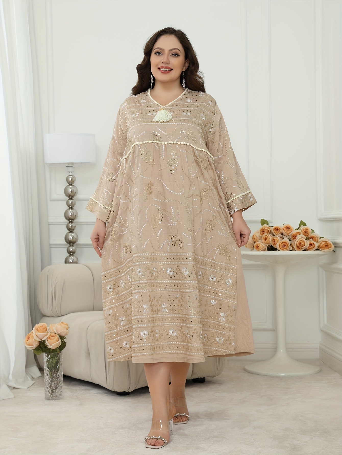 plus size plus size plus size womens elegant arabic kaftan Temu