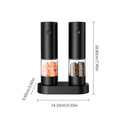 electric salt and pepper grinder automatic battery pepper mill shakers adjustable coarseness easy filling larger capacity with led handed easy operation for kitchen dining or gifting