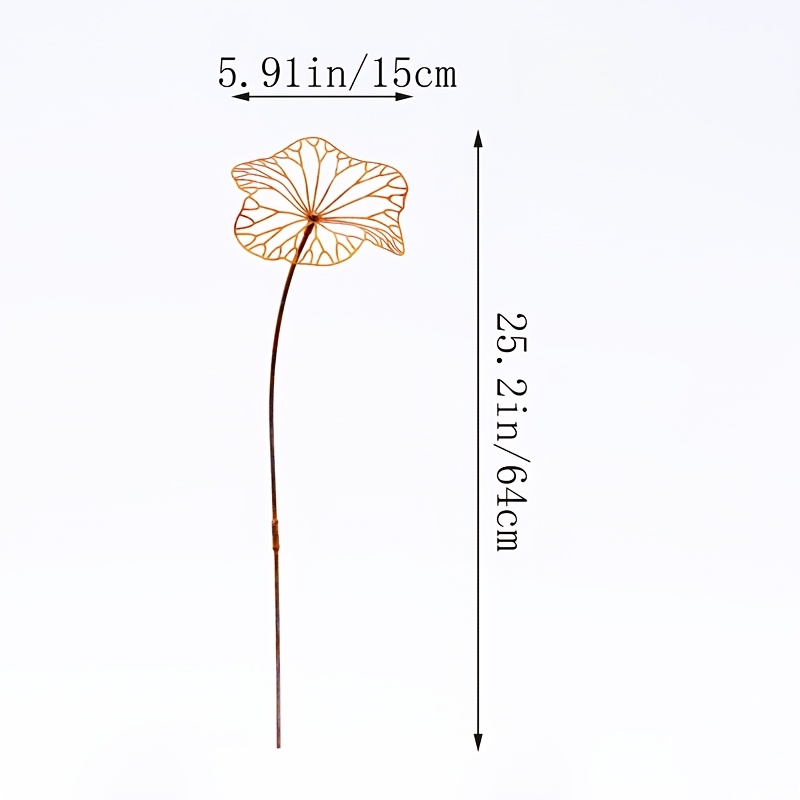 E-shop [3D] 3-Stil-Eisenarbeit im Used-Look, rostfarben, für Lotusblatt-Bodenhaken-Gartendekor, Hof-Pflanzkübel-Landschafts-Hohlblumenstab,