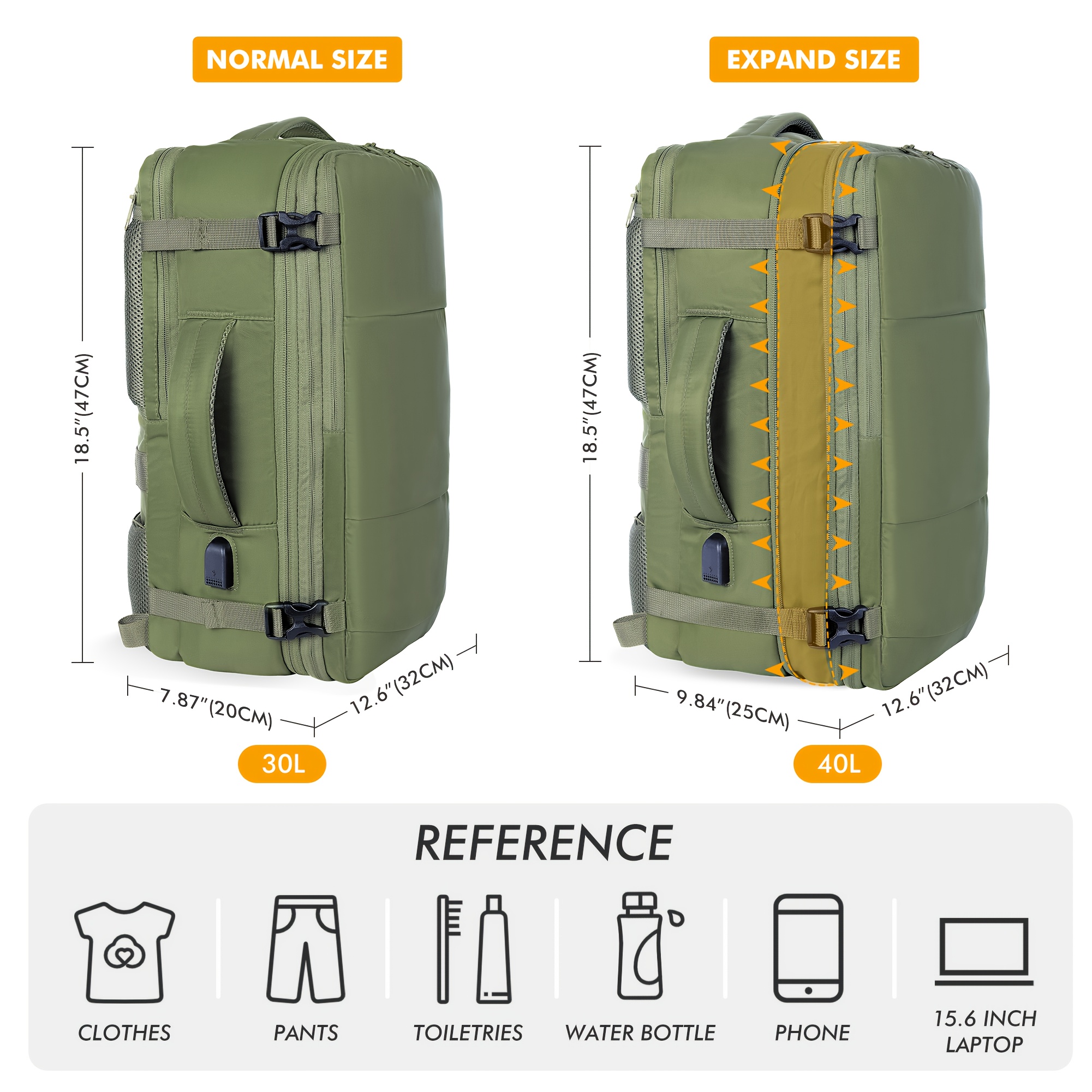 travel backpack women men expandable airplane approved - Temu Mauritius