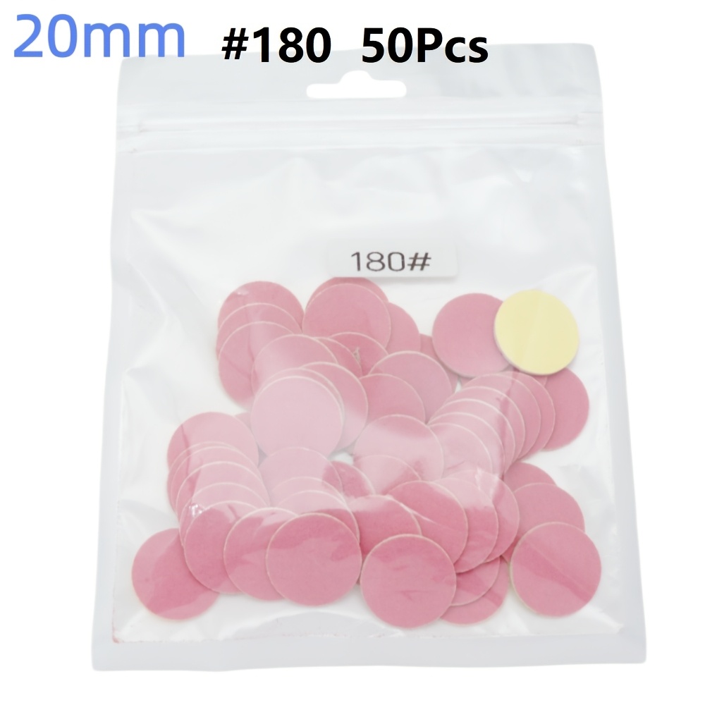 TEMU 50 Stück Schleifpapier Pediküre Fußpflege Werkzeuge Nagelbohrer Bit Scheibe Salon Ersatz (20mm 25mm ) (#80 #180 #240)