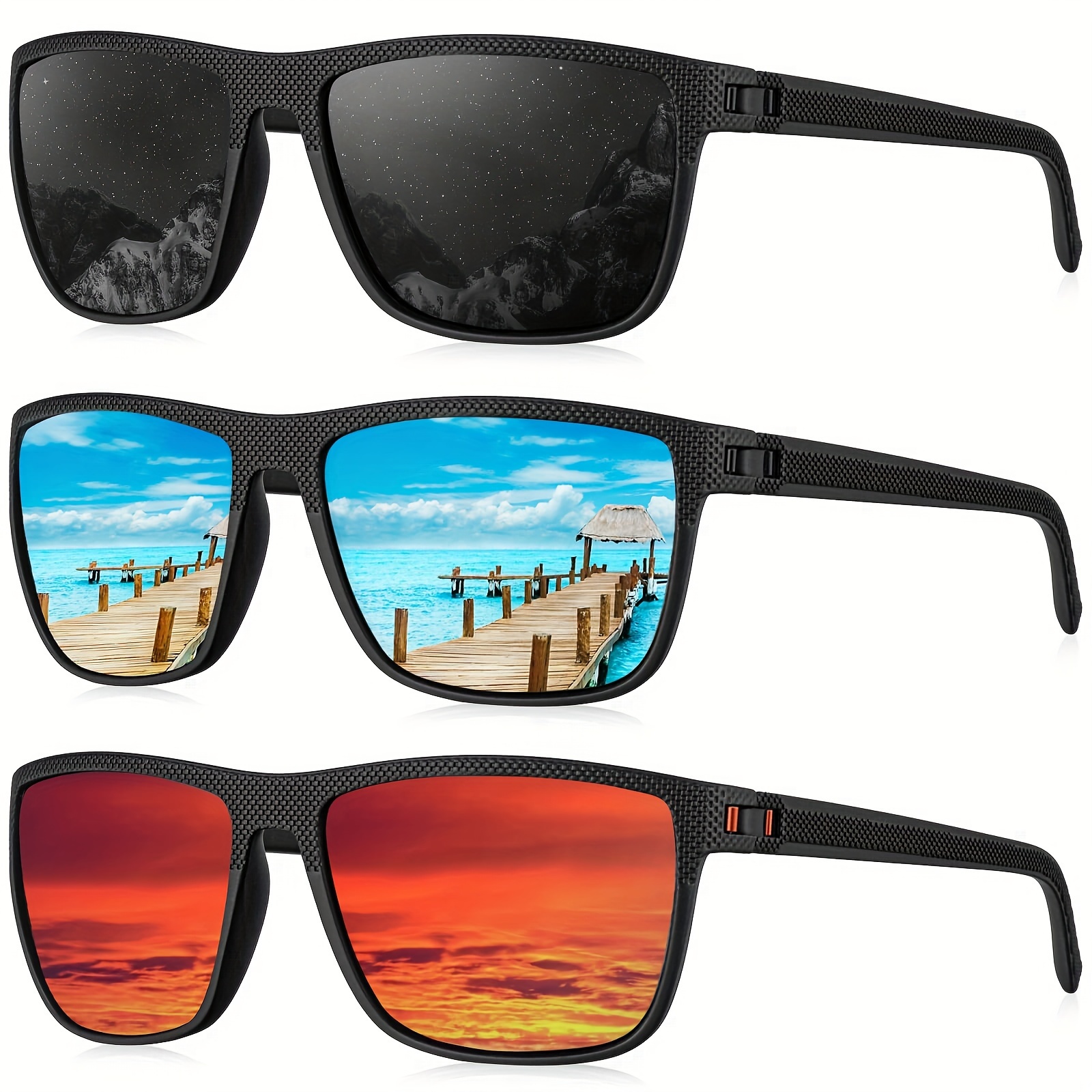 

Mens Polarized Sunglasses Women, Lightweight Classic Square Mens Sports Sunglasses Uv Protection For Driving Running Fishing Golfing Climbing