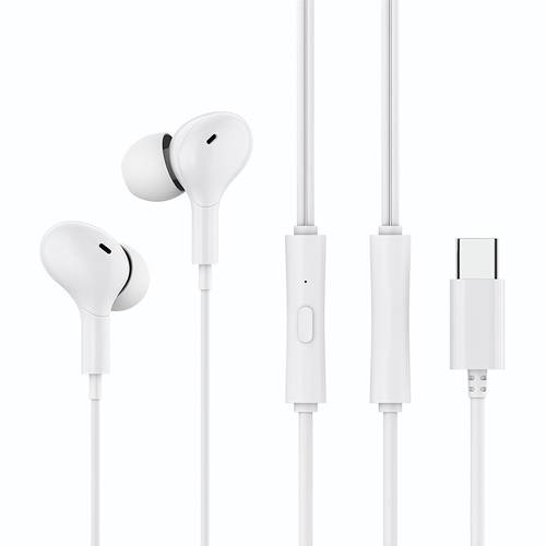 type c headphone hifi stereo volume control mic usb c wired earbuds for iphone 15 pro max