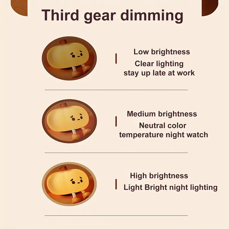 1pc pumpkin rgb colorful night light with usb charging friendly bedside lamp for bedroom decor perfect gift for halloween and christmas Product details 5