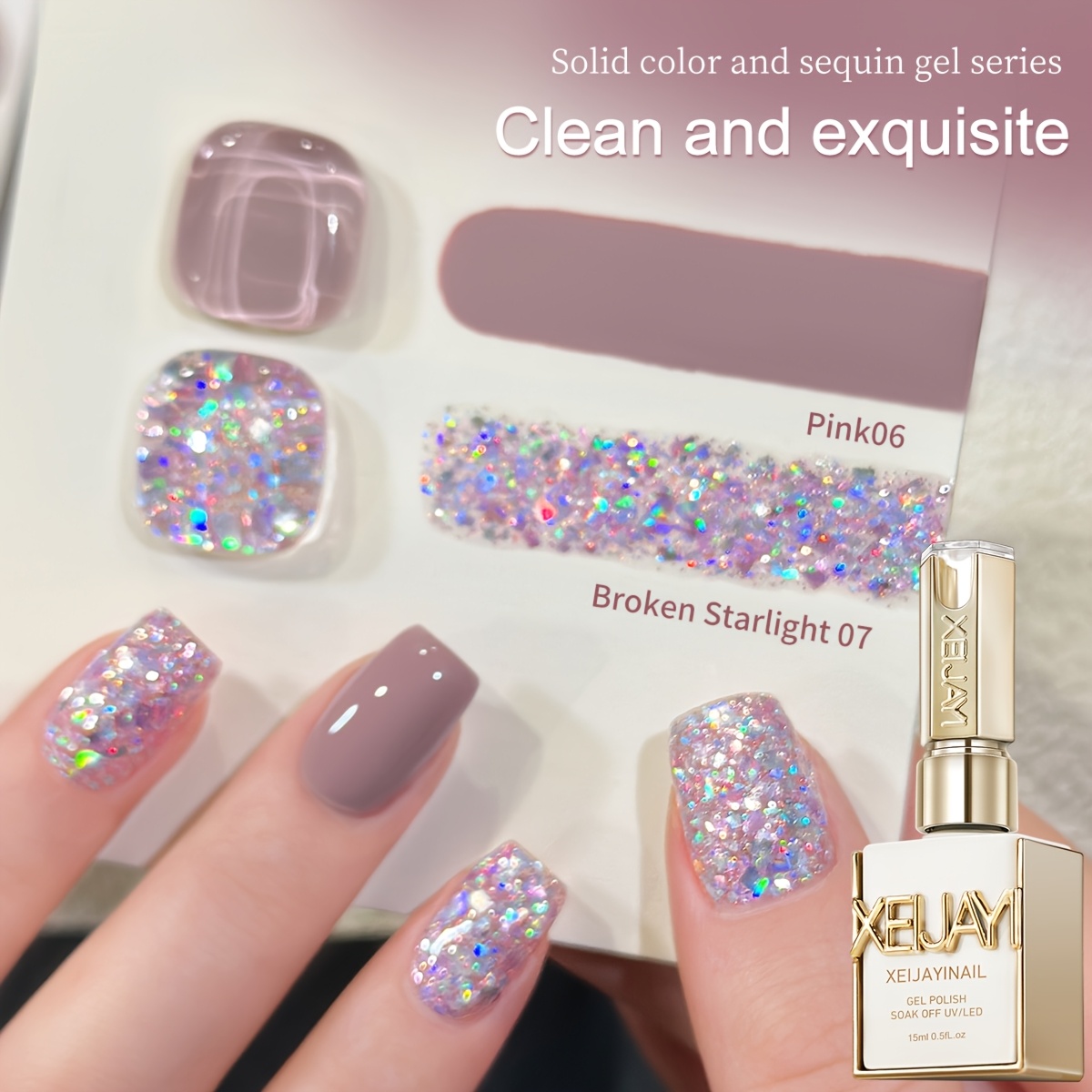 Image of 2pcs 15ml Gel Nail Polish Soaking Led Nail Gel Women's Nail Art Tools For Nail Art For Fashion
