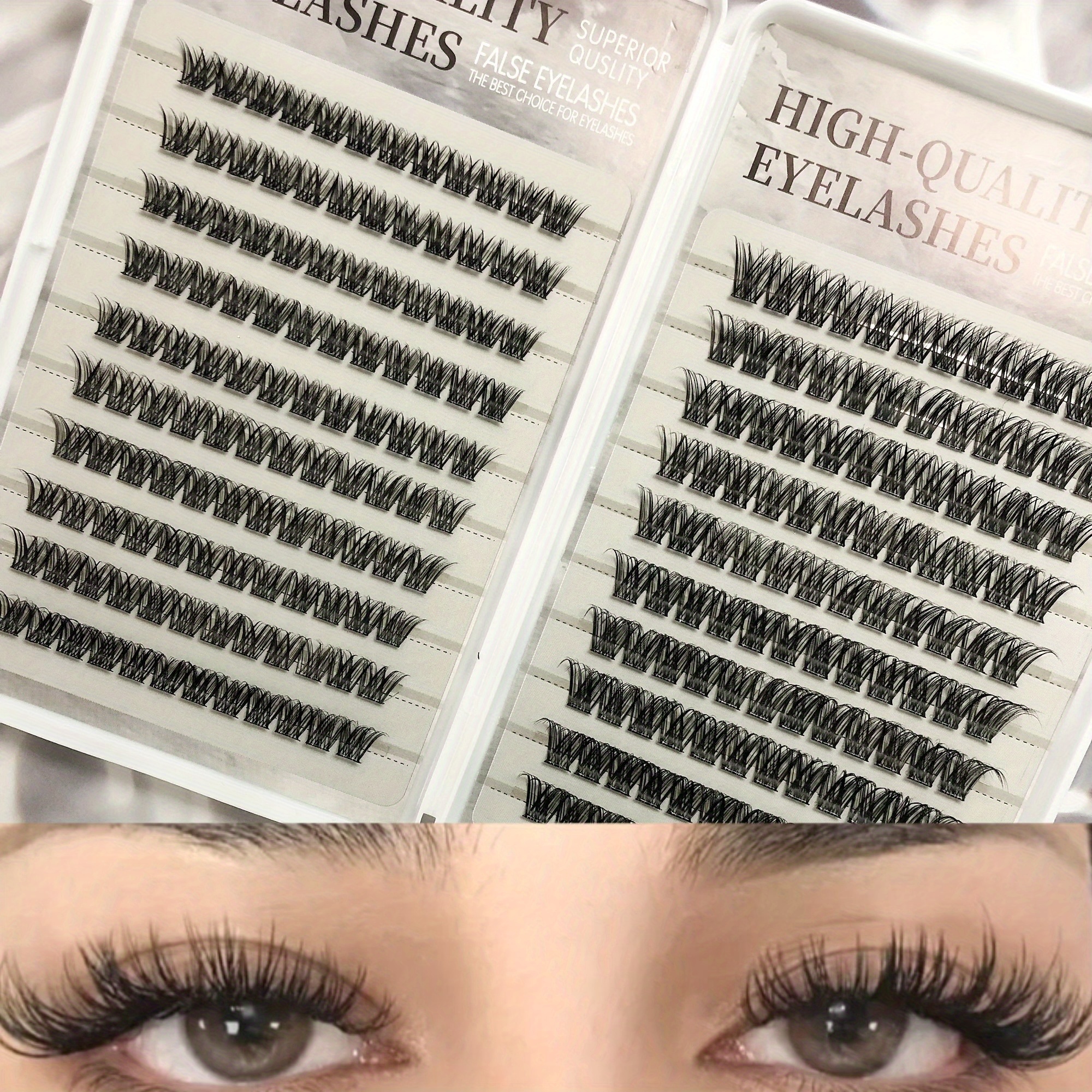 Image of 240 Clusters False Eyelashes No Glue Needed - Pre-made Lash Clusters With & , 0.07mm Thin Lashes Suitable For Diy, Cost- Eyelash Extensions