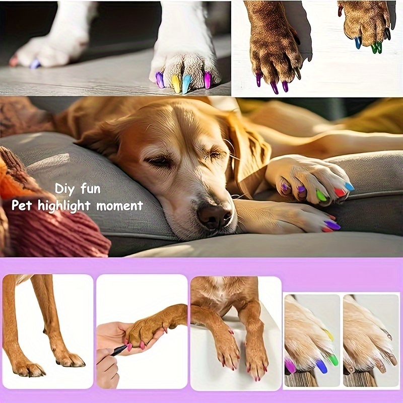 12 Colors Pet Nail Grooming Pens Cat Nail Art Polish Pens QuickDryin Dog Nail Coloring Marker Pens Grooming Supplies Pet Nail Art Brush Pen