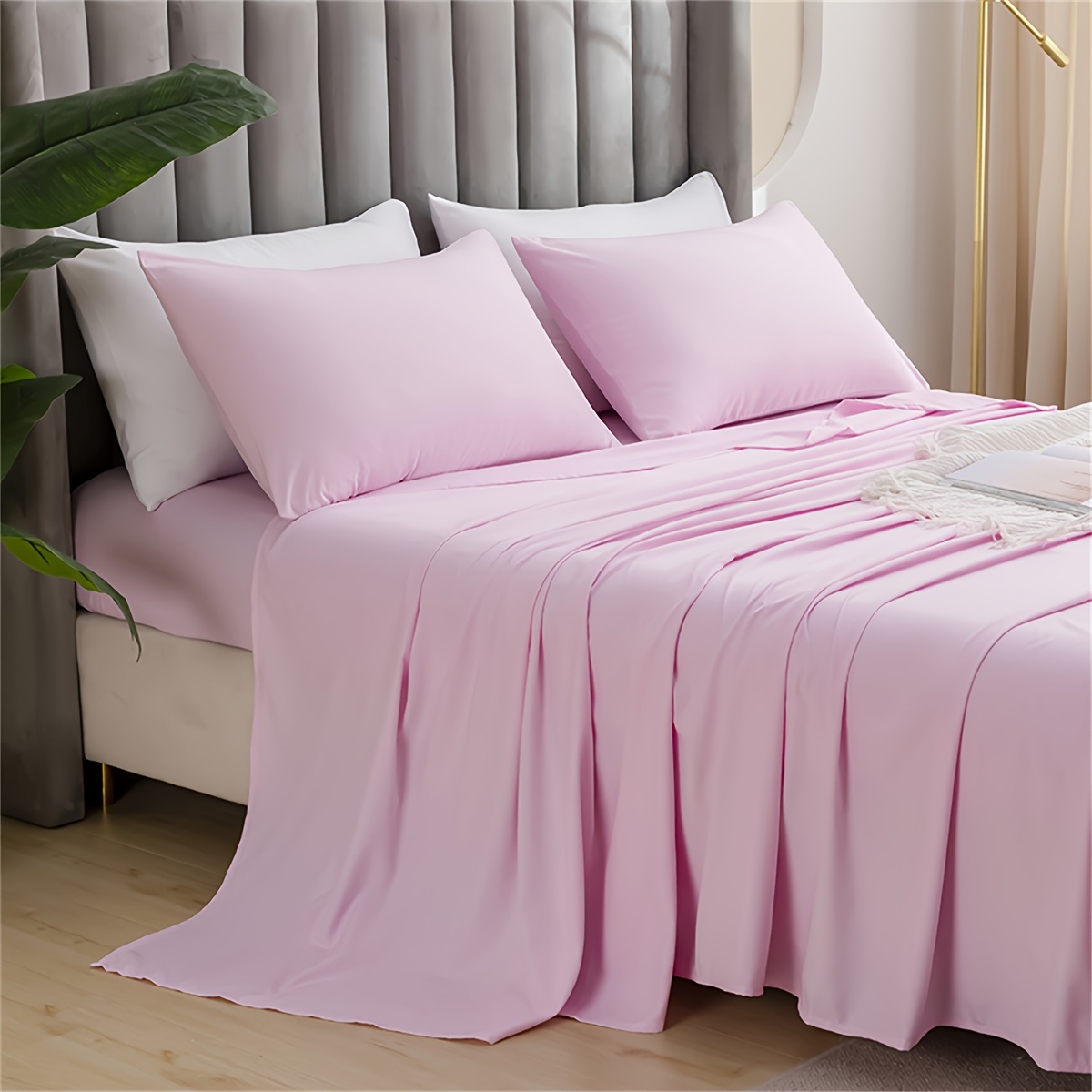 ultra soft brushed pillowcase solid color thick cozy envelope closure machine washable   bedroom   details 9