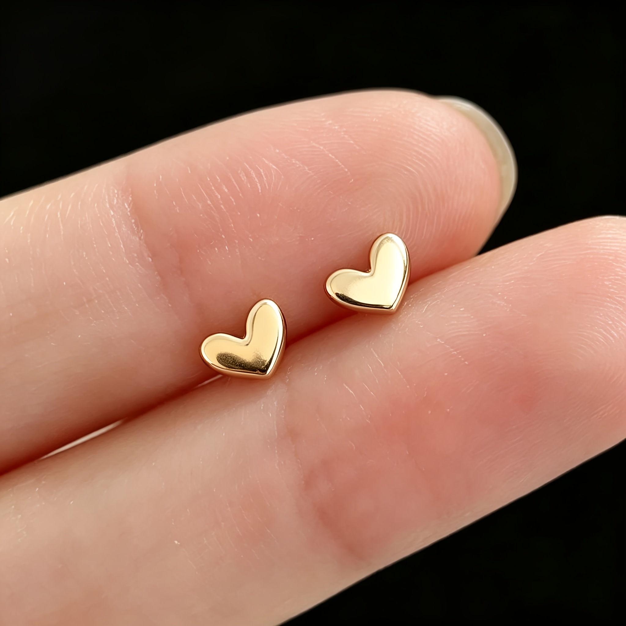 TEMU 1 Par Mini Aretes de Botón con Forma de , Pequeños y Delicados Aretes de de Amor, Joyería Minimalista Pequeña con Forma de para Mujer, Adiciones