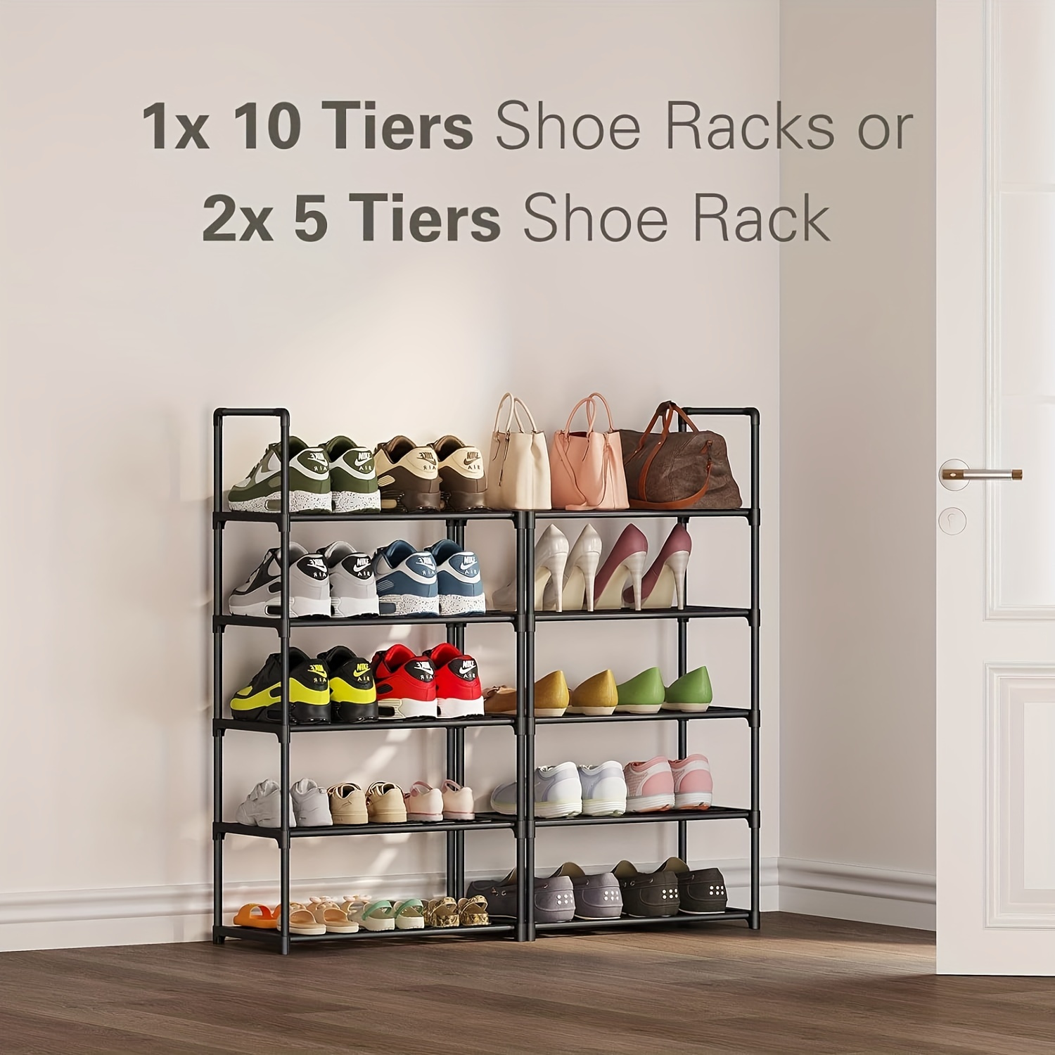

Denkee Shoe Rack 10 Tiers, Shoe Organizer, Shoe Rack For Closet, Metal Frame Shoe Shelf, Shoe Rack For Entryway, Tall Shoe Rack, Narrow Shoe Rack
