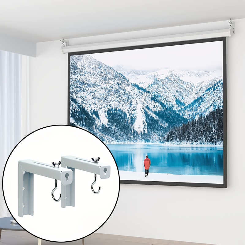 Supports De Plafond En L Pour écran De Projection – Réglables, En Acier, Kit D'installation Complet