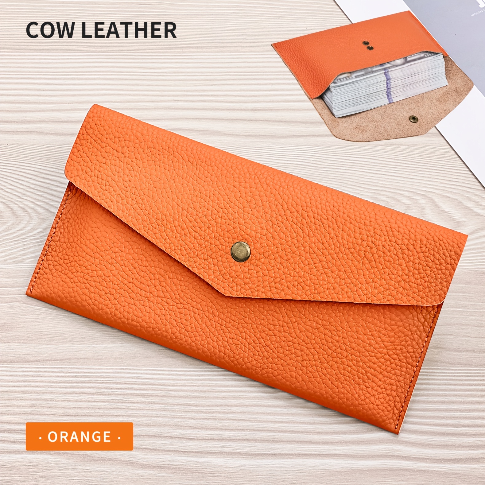 Image of First-grade Cowhide Credit Card Wallet With Large Capacity For Cash Storage And Envelope-style Organizational Bag