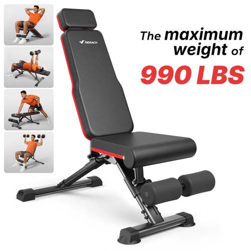 heavy duty folding weight bench with adjustable incline 72 position training bench multifunctional fitness equipment suitable for home gym weightlifting bench press squats full body workout for men