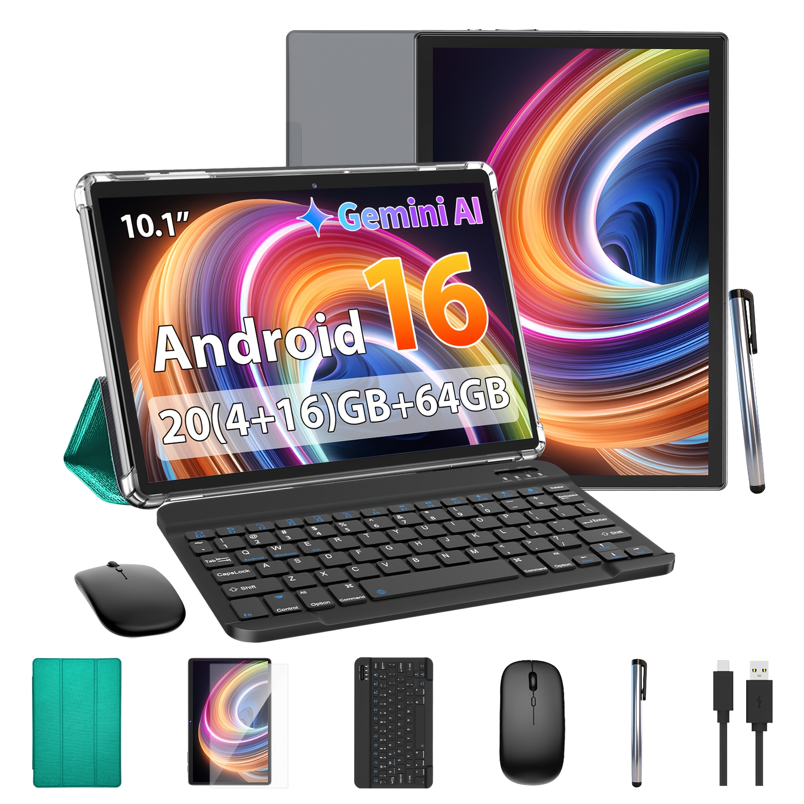 Image of 2026 Upgraded 10.1-inch 16 Tablet, 20gb (4gb+16gb) + 64gb Rom, 6000mah, Wifi Tablet Pc, L1, Led Screen, Usb-c Charging, Pad For Movie, Entertainment, Work & Study, Everyday Use, Great Gift