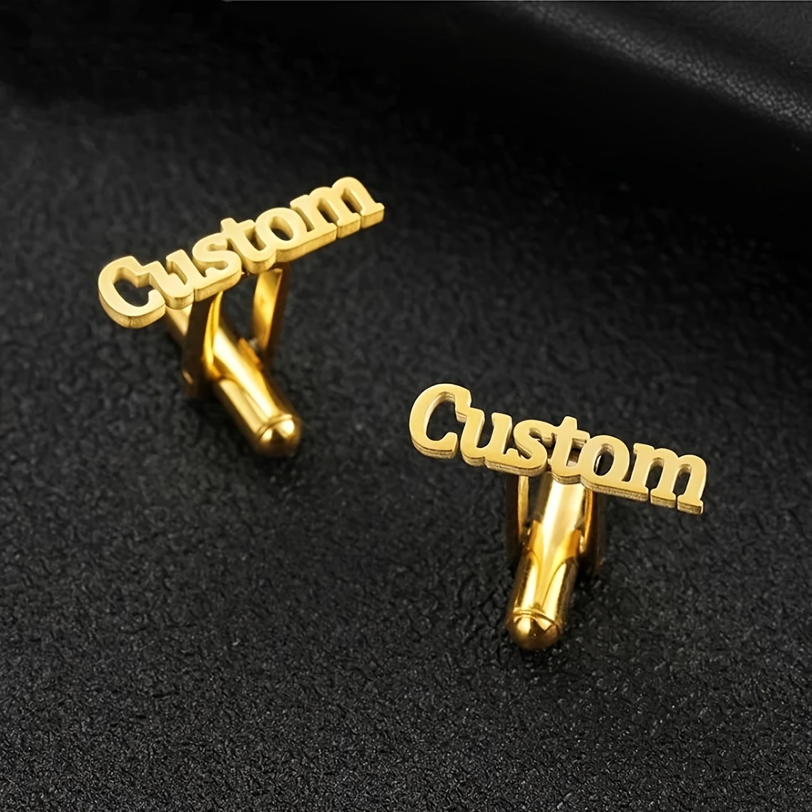 E-shop Personalisierte Namens Manschettenknöpfe für Herren, minimalistische Manschettenknöpfe aus Edelstahl mit Initialen, Herren Anzug Hemd Schmuck,