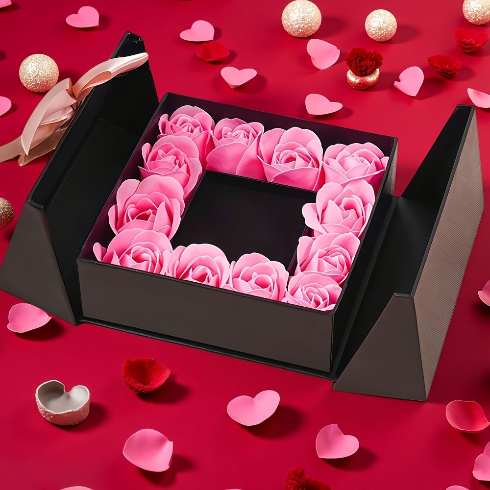 Rose Flower Set with Butterfly Bow, Artificial Eternal Roses