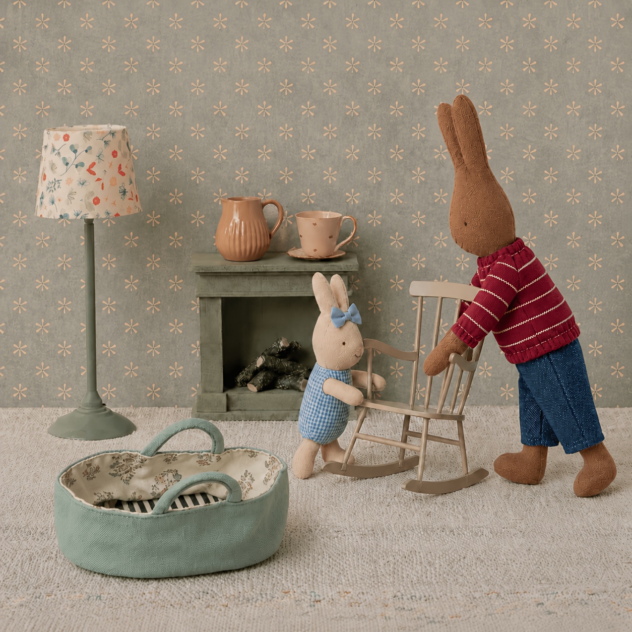 Handmade Fabric Rabbit Doll, Cute Nordic Style Puppet
