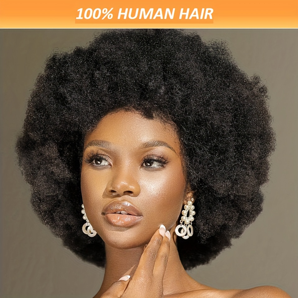 

Chic 200% Density Afro Puff Wig For Women - Brazilian Remy Human Hair, & , 4-8 Inch