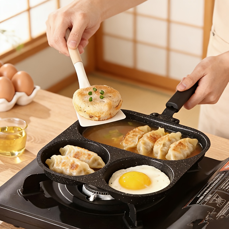 3 compartment non stick   egg and hamburger pan deepened frying pan with slippery egg mold water based coating hand wash only Product details 2