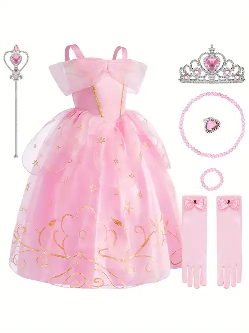 Fashionable And * * Halloween Party, Christmas Party, Birthday Party, Pink Suspender Fluffy Summer Dress, Pink Cute Gloves * Magic Wand Necklace Bracelet Ring, Suitable Gifts for Girls Fashionable And * * Halloween Party, Christmas Party, Birthday Party, Pink Suspender Fluffy Summer Dress, Pink Cute Gloves * Magic Wand Necklace Bracelet Ring, Suitable Gifts for Girls