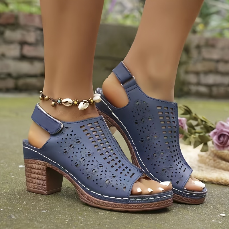 Women Cut Sandals Ankle Platform Soft Sole Temu Australia