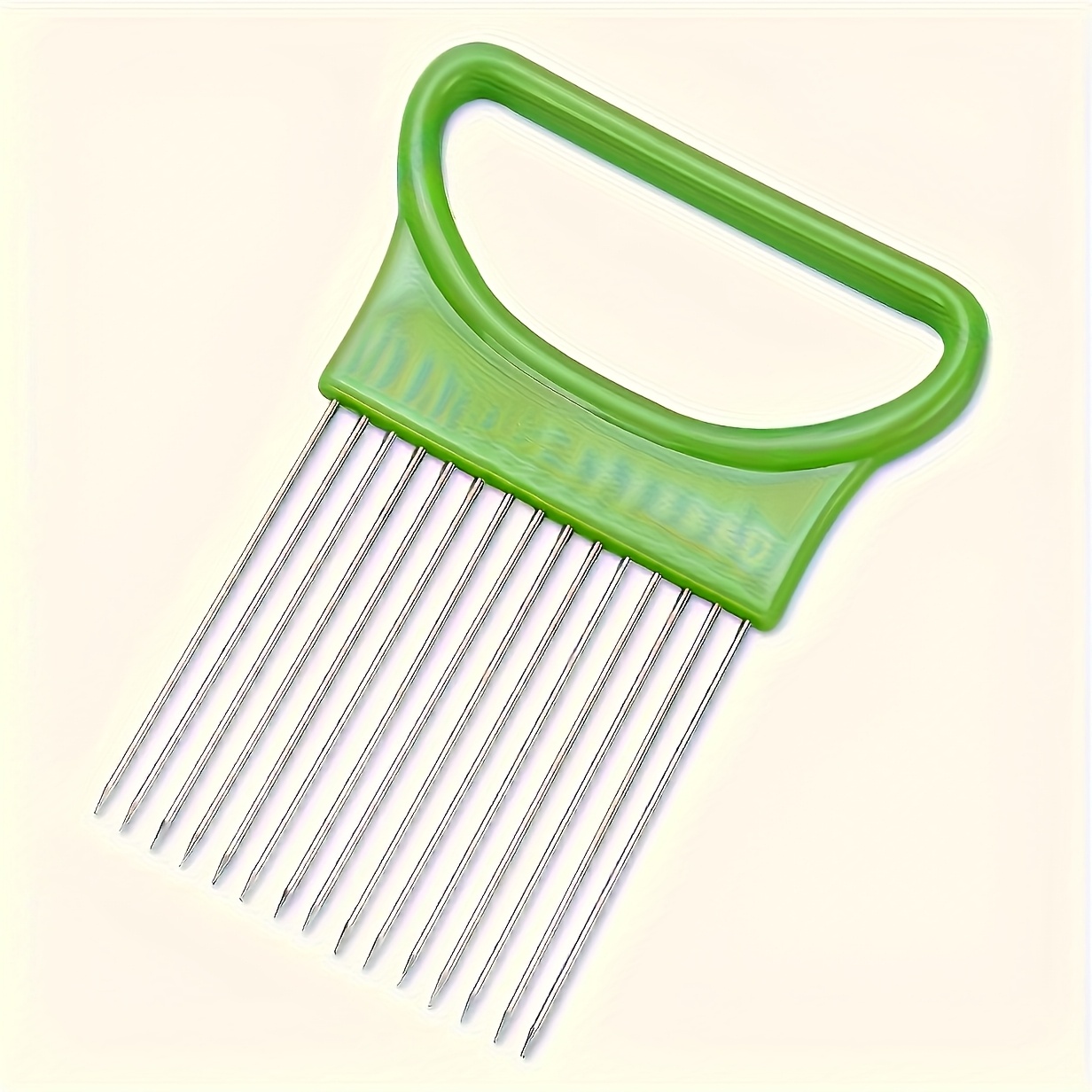 TEMU Stainless Steel Onion Fork And Slicer, Suitable For Green Onions And Onions, Garlic Fruits And Vegetables, Portable Kitchen Cooking Tool Kitchen