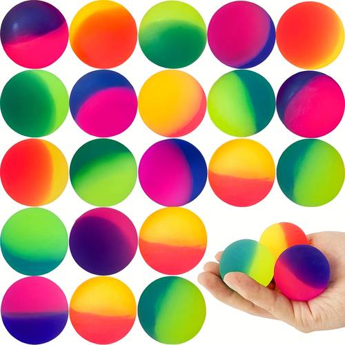 zufällige farben und stile 10/18/32er packungen - mehrfarbige elastische synthetikgummibälle - regenbogenbälle, für partygeschenke, karnevalspreise, unterhaltungsaktivitäten, halloween/thanksgiving/weihnachten/ostergeschenke