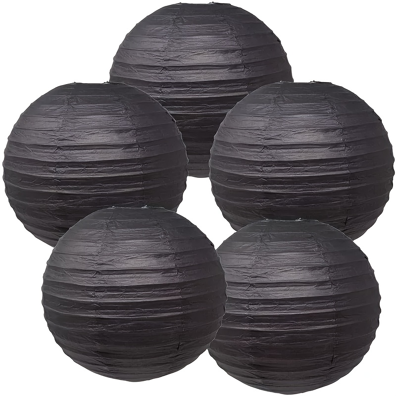 5pcs Black Paper Lanterns Halloween Party Decorations