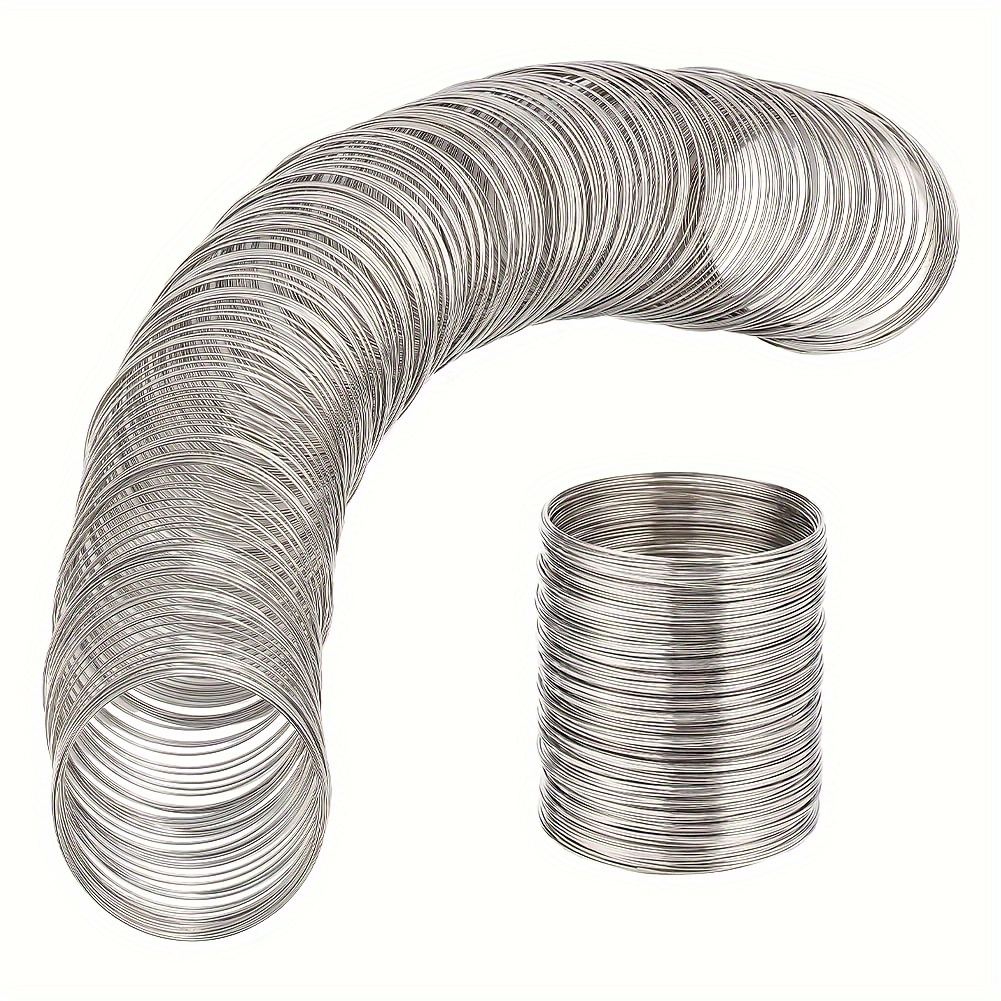 TEMU 100 Loop Bracelet Memory Wire Bracelet Wire Beads Jewelry Wire Silvery Jewelry Memory Wire Bracelet Memory Steel Wire Bracelet Wire Handmade
