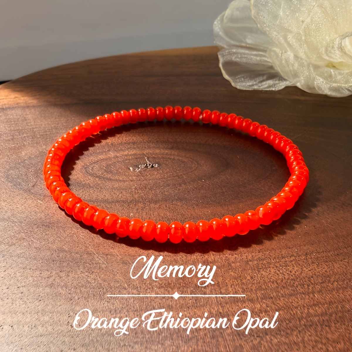 Memory Orange Opal Beaded Bracelet, The Beauty Of The Surrounding Environment, Suitable For Mother's Day Gift